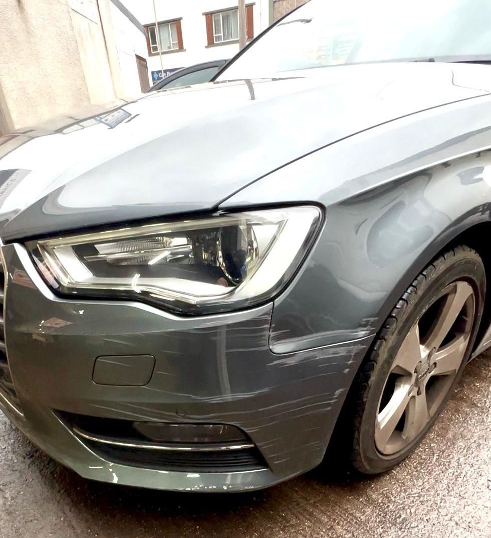Before - Front Bumper & Wing Scuff Repair - Audi A3