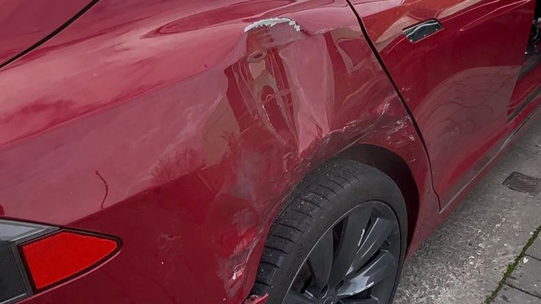 Before - Rear Quarter Panel Repair - Tesla Model S